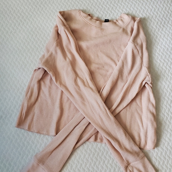 Cropped waffle knit softest thermal top S - Picture 3 of 3